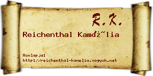 Reichenthal Kamélia névjegykártya
